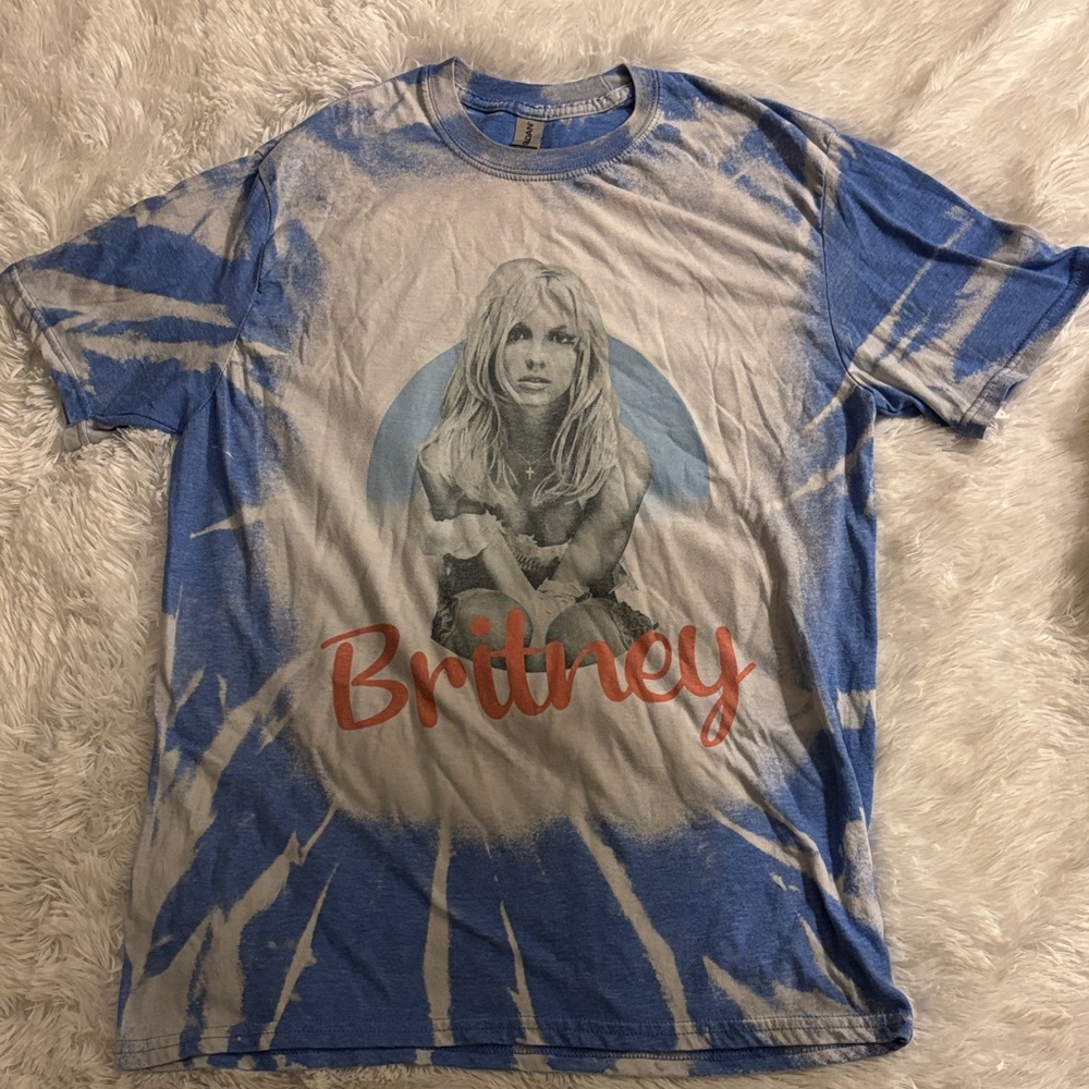 Britney Spears Blue Tie-Dye T-Shirt